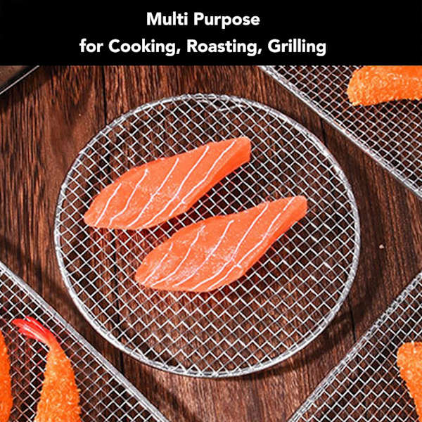 Rostställ i rostfritt stål - Hög temperaturbeständig och ugnssäker för bakning, rostning, grillning - Liten rund (16CM)