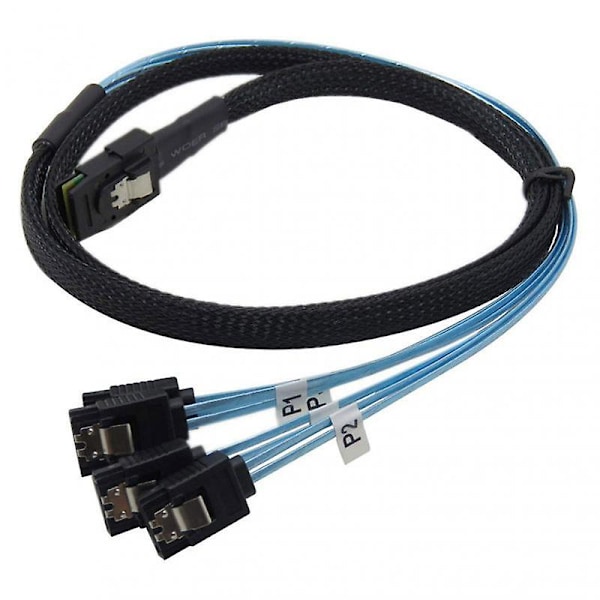 Ryra 1/0.5m 12gbps Mini-SAS SFF-8087 till 4 SATA Kabel SAS 36p till 4 SATA3.0 Hårddisk