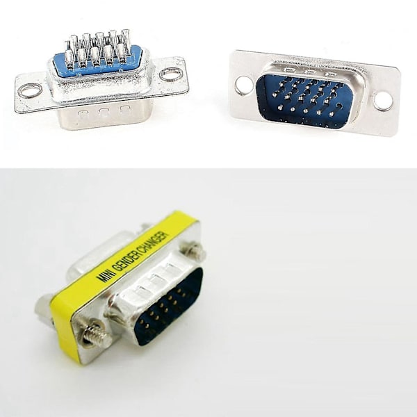 2 st Loeten Db15 15 Pin-kontakt VGA-kontakt Silver+blå