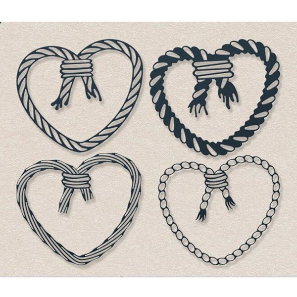 4 st/set Knutad rep kärlek hjärta metallskärningsformar stencil DIY scrapbooking präglingsverktyg stansar kortalbummall