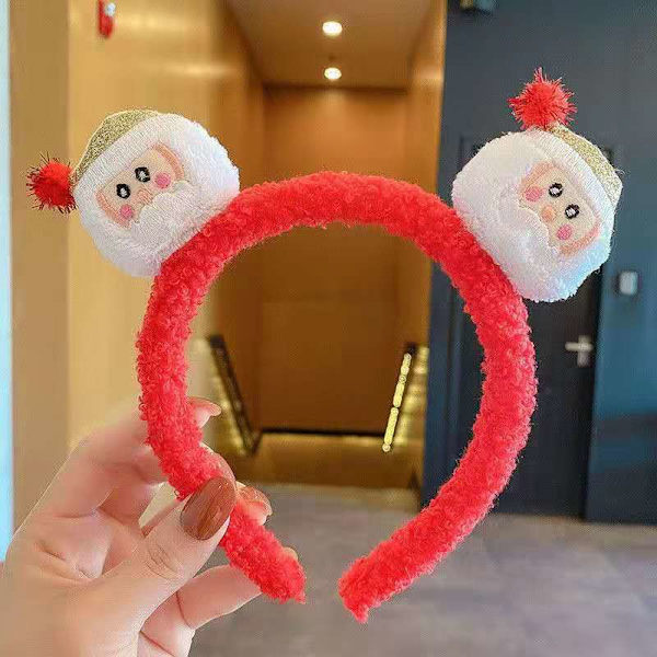 Jule-Tisi Pluss Hodebånd Elg Snømann Lam Hårbånd Høst Og Vinter Kvinners Hårpakke Hodebånd Hårbånd Hårspenne christmas elk scrunchie