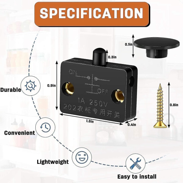 Skåpljusbrytare Automatisk dörrströmbrytare Kontaktströmbrytare kompatibel och tillämplig 12v--8 delar
