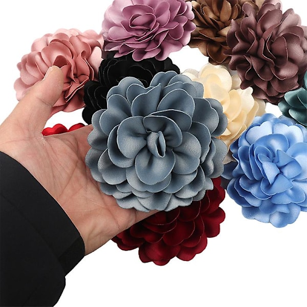 11cm Multi-lags Blomster Dragt Sweater Frakke Brosche Klip Håndlavet Revers Pin Badge a6