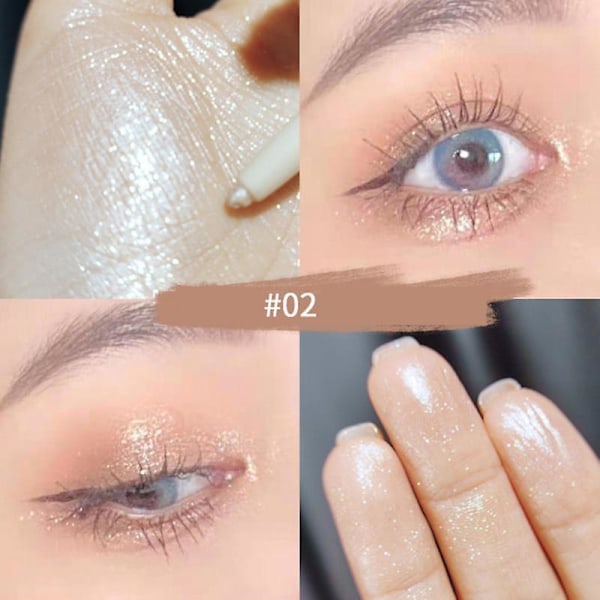 2-i-1 Matt Highlighter & Silkworm Pen Rekommenderad Skugga Dubbelhuvud Hög Glans Eyeliner