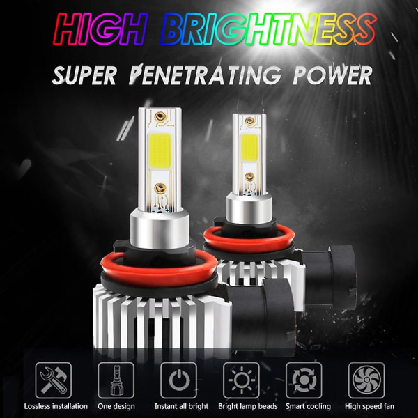 H11 H4 9005 9006 9012 Led Frontlykt Universalt Biltilbehør 100w 26000lm Cob Pære Led Frontlykt