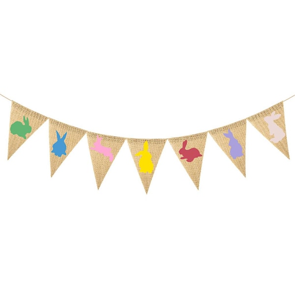 Pääsiäispupu Banner Garland Liinavaate Viiri Seinävaate Bunting Lippu Koriste Valokuva Rekvisiitta