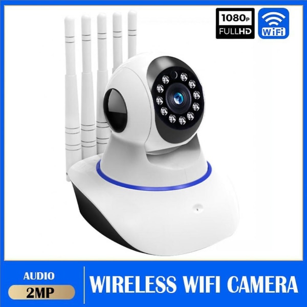 Älykkään kodin Wifi HD IP-kamera langaton 2 megapikselin kodin turvakamera yön kaksisuuntainen ääni-CCTV-kamera