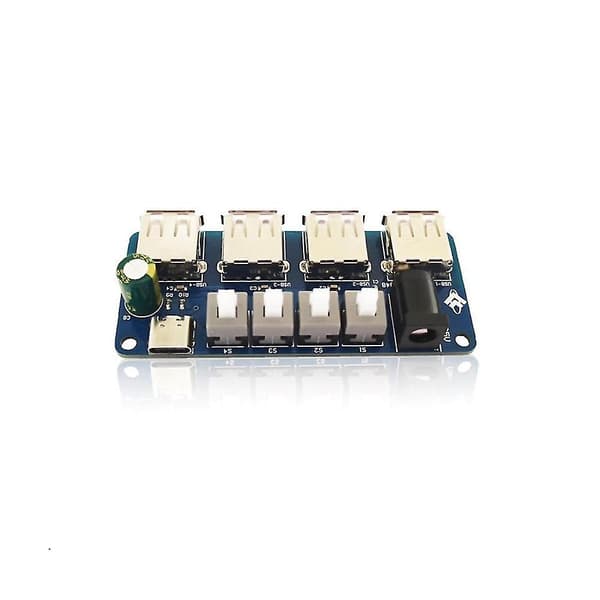Strömkontrollmodul för strömförsörjningsmodul 5v 4-vägs USB-strömfördelningskort Pow