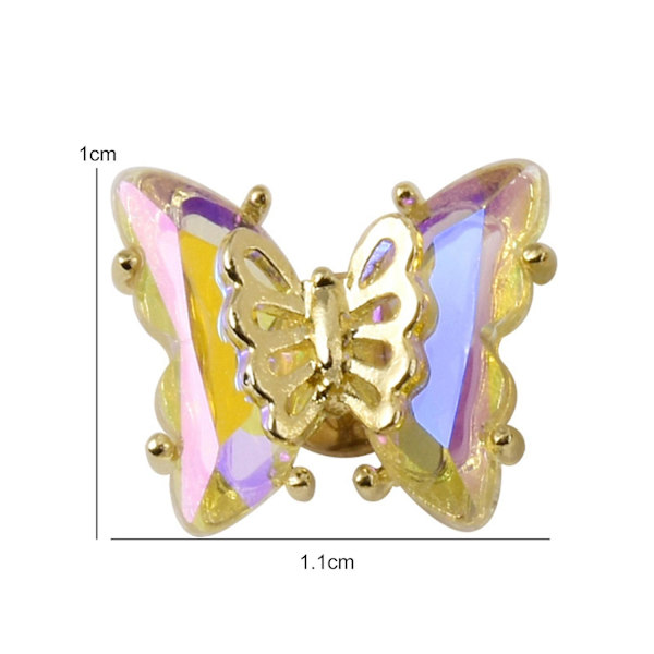 Käännettävä kiiltävä ja hieno kynsien koristelu Kynsien taide Faux Crystal Butterflies Jewelry Accessory Nail B