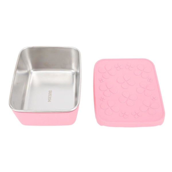 Ruostumattomasta teräksestä valmistettu lounasrasia 550 ml, vuotamaton bento-rasia lapsille ja aikuisille, välipaloille, hedelmille ja vihanneksille, pinkki
