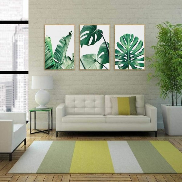 Vægkunst til stuen, Bananblad Monstera Botaniske tryk Vægkunstdekoration Moderne Minimalistisk Vandfarvesæt Til soveværelsesindretning Plakater (ingen Fr.