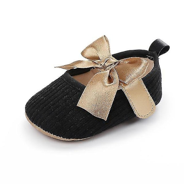 Baby Girl Shoes Flower Lace Cotton Bottom black-new 0-6 months