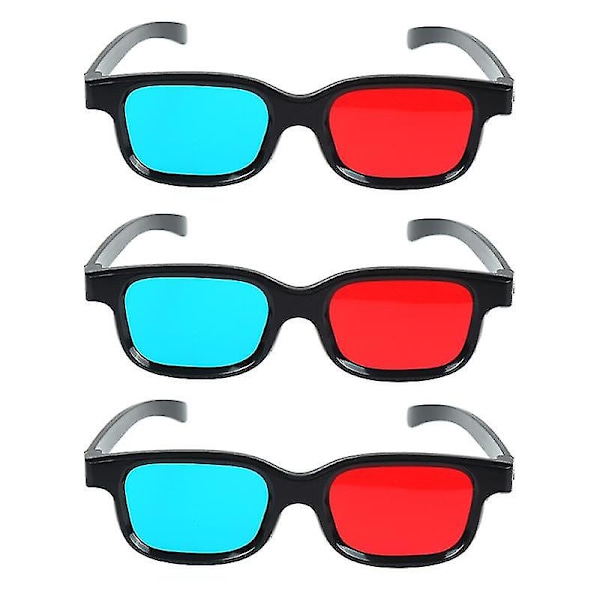 1/3pcs Universal Black Frame Red Blue Cyan Anaglyph 3d Glasses Cheap 3d Glasses For