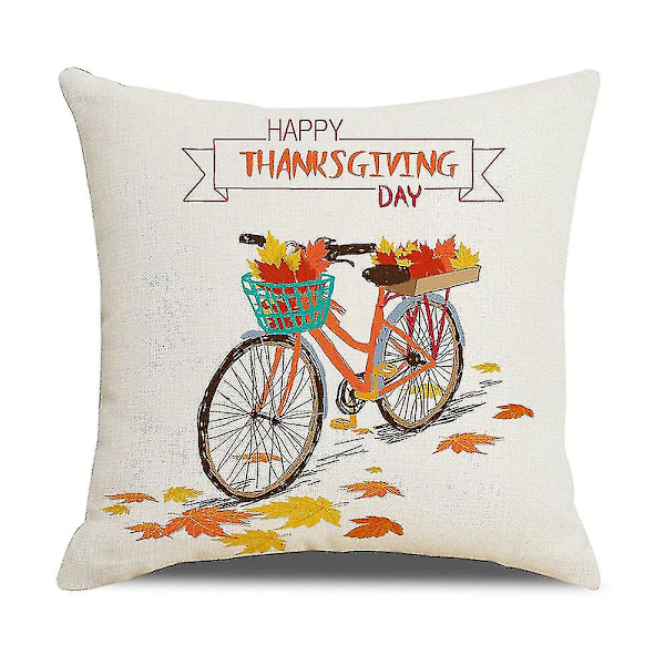 Putetrekksett med 2 putetrekk i bondehusdekor, putetrekk for Thanksgiving-høstgresskar, 45*45 cm