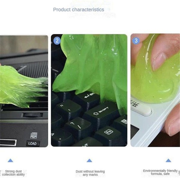 3 stk. magisk tastatur gelgum støvrenser rengøring ren kit til bærbar pc telefon bil