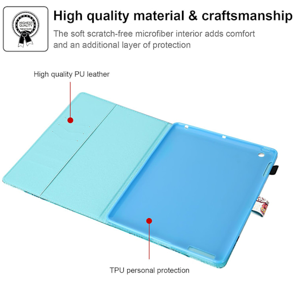 Fullt Skyddande Kortfack Stativ Smart Cover Case för iPad 234 Mini iPad 5:e 6:e