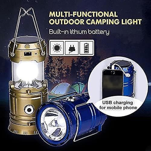 LED Camping Lantern, oppladbar (blå)