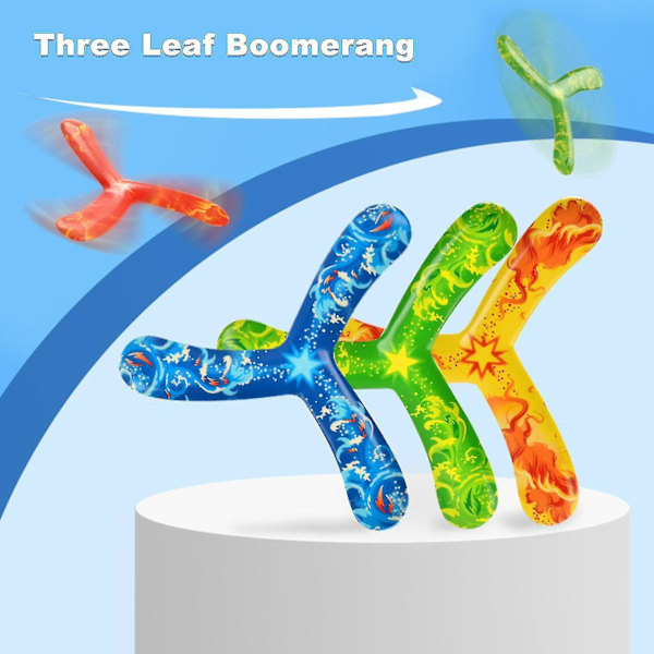 2 st återvändande boomerang slitstark färgglad interaktiv kastande återvändande boomerang leksak present