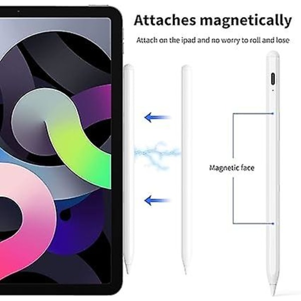 Magnetic Touch Stylus Pen, plastspets, kompatibel med alla pekskärmsplattor och mobiltelefoner,