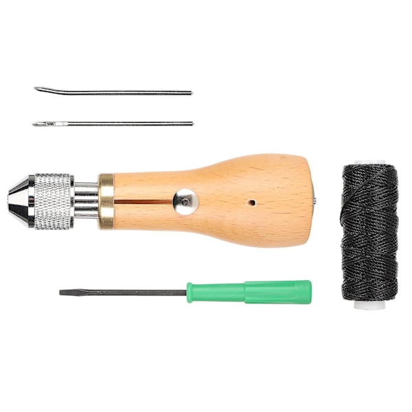 Leather Craft Hand Stitching Tool Set - Needles, Thread, Screwdriver, Punch, Manual Sewing Supplies