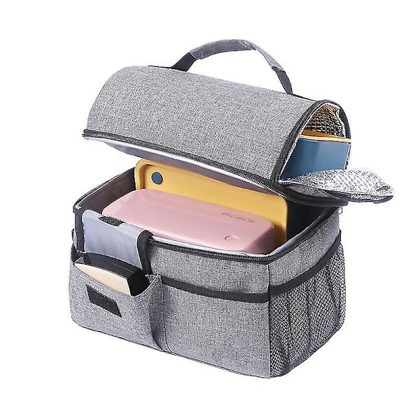 Kaksikerttainen Bento-laukku, Paksuuntunut, Lounaslaukku, Kannettava Piknik-säilytyslaukku