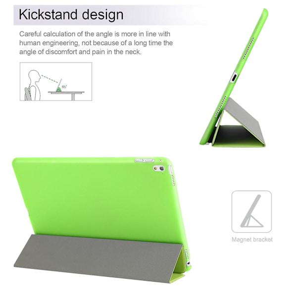 Grönt iPad 2-ställ magnetiskt lätt smartfodral för Apple