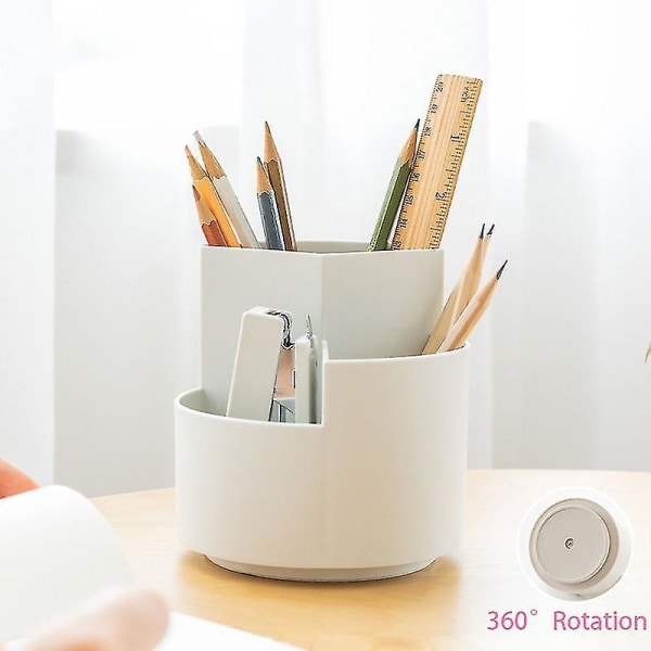 360 rotasjons sirkulær holder Blyant Skrivesaker Skrivebord Organisering Kosmetisk sminkebørste Oppbevaringsboks