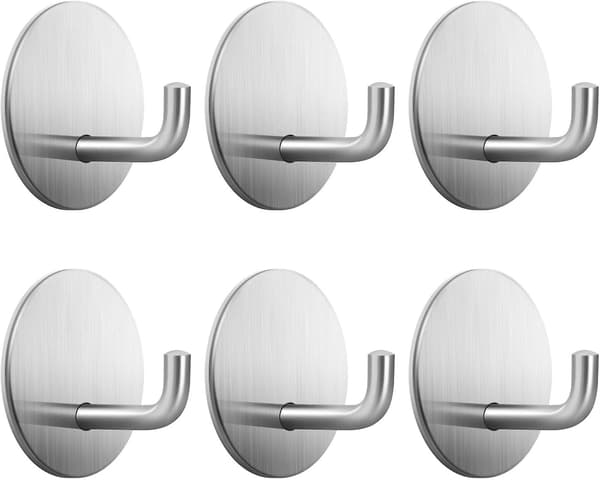 6-pack handdukskrokar - (svart)