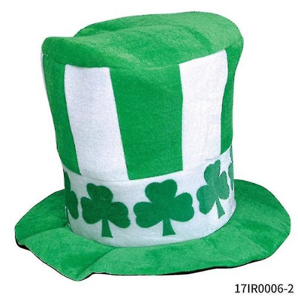 Shxx St Patrick's Day Fedora lue med rutete stoff | Festtilbehør, Irish Festival Hat Shamrock High Hat Green Hat Festival Decorations A Zs-yxt1610