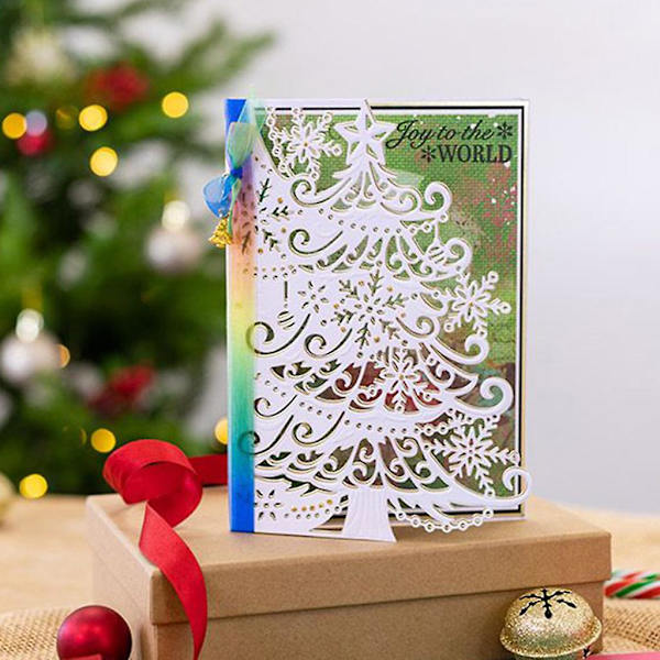 Xmas Tree Metallskärningsform Stencil Diy Scrapbooking Album Papperskortmall