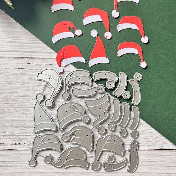 Metallskärande stansar Julhatt Scrapbooking Stencil Die Cuts Kort Prägling