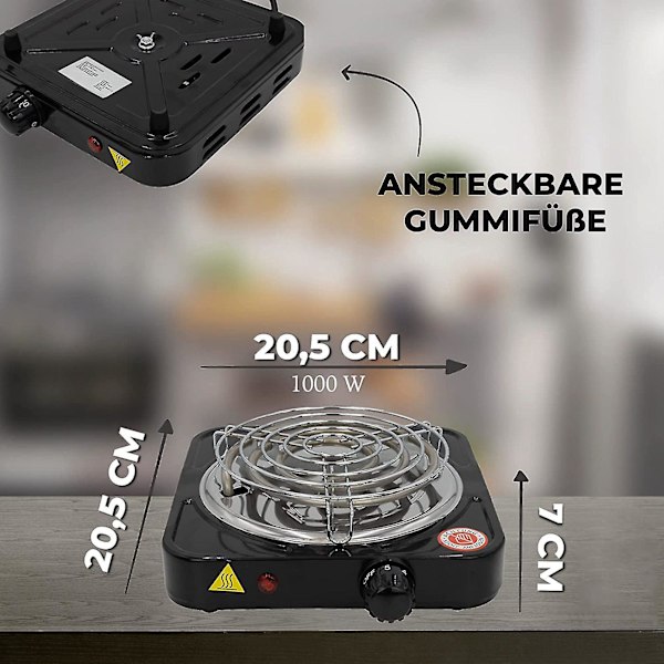 Premium Elektrisk Enkelt Kokeplate 1000w-5 Effektnivåer Solid Elektrisk Enkelt For Kontor, Og Hjem Eu Plugg