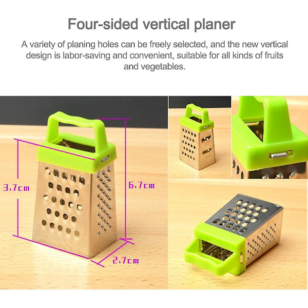Mini Fyrsidig Köksmanuell Grönsaksskärare Slicer Rostfritt Stål Rivjärn Multifunktionell