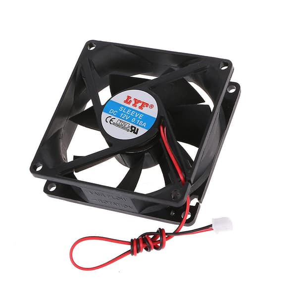 1 stk. til DC 12V 2-benet USB-stik til bærbar computer CPU-udstødningskøleventilator 80x80x25mm