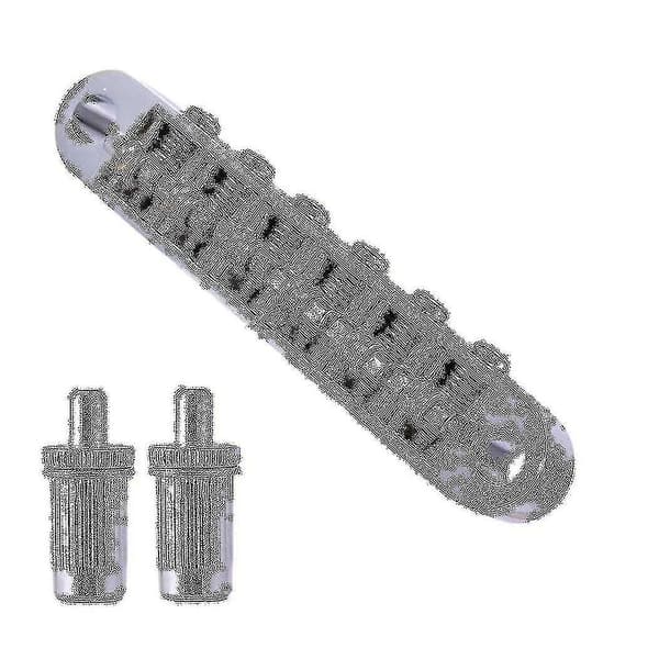1 set med 6 strängar gitarr Tune-o-matic stall och stränghållare med stolpar för elgitarr, silver