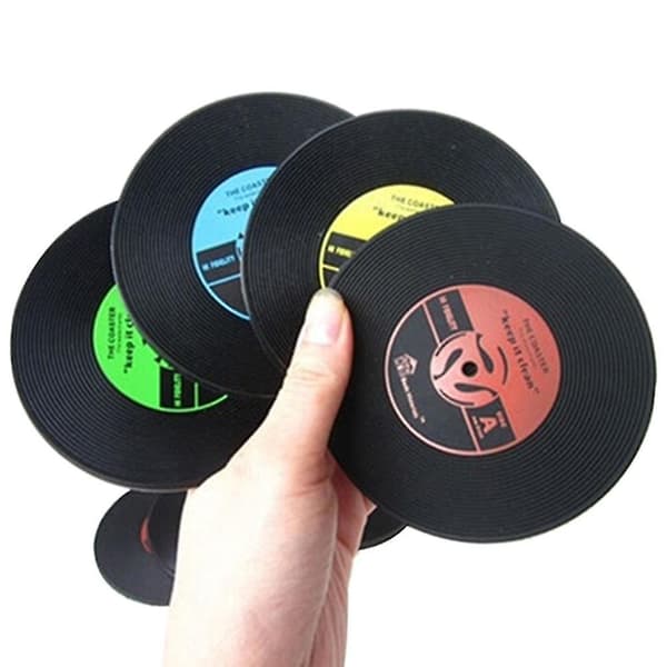 3 X Retro Cd-design Antislip Pvc Drink Coaster Pad Cup Coffee Mat Placemat