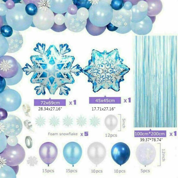 Snöflinga temapaket vinter jul teman ballongset för babyshower födelsedag jul fest ballonger kit
