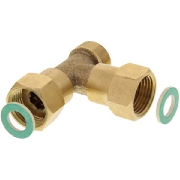 T-adapter 3/8\" X Ag X 3/8\" Ig X 3/8\" Ig 525238 til Blanco-haner, varmt vand, koldt vand og vandfilter. T-stykke 3/8\" afgreningsventil, vinkelventil