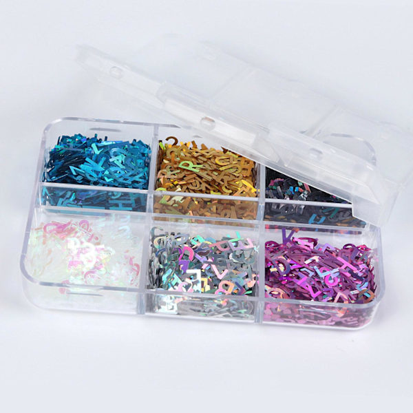 Engelska bokstäver glitter paljetter flingor harts uv epoxi mögel fyllningar nagel dekor