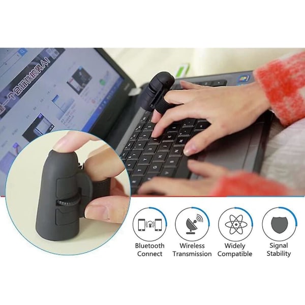 Trådlös ergonomisk mus, 2,4 GHz vertikal mus Bluetooth med 1600 dpi optisk spårning, för bärbar dator, stationär dator, PC, Macbook