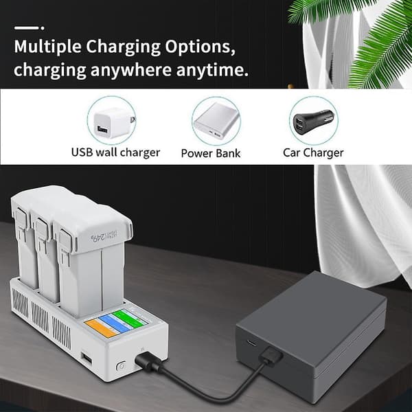 Hurtigopladningshub til Mini 3 Pro/mini 3 batteri Usb-opladere med LCD-display