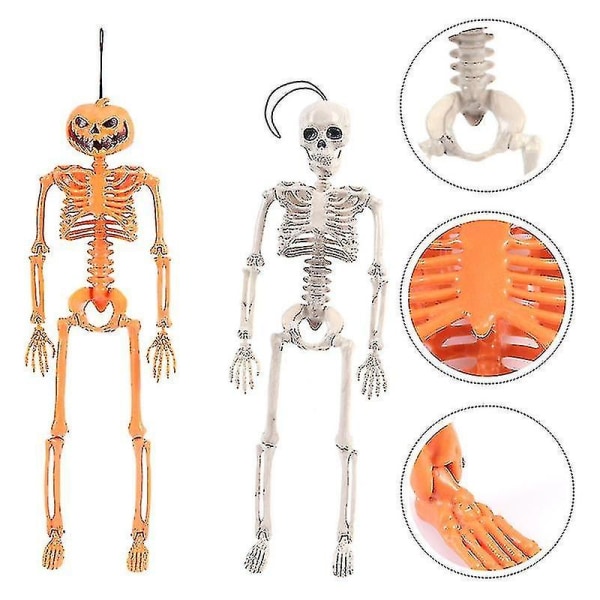 2 stk Halloween-skjelett for Halloween-dekorasjon