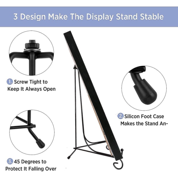 Forbedret skridsikker 12-tommer tavle-displaystativ, billedramme, staffeli-displaystativ, bogdisplaystativ, 4 tommer (2 stk.) -- 2-pak