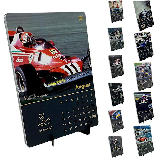 Autokalenteri 2024, F1-kilpa-autojen kuukausikalenteri, 2024 Formula 1 -kalenteri F1-faneille F1-kuukausikalenteri 2024 Formulae 1 -kilpa-autokalenteri