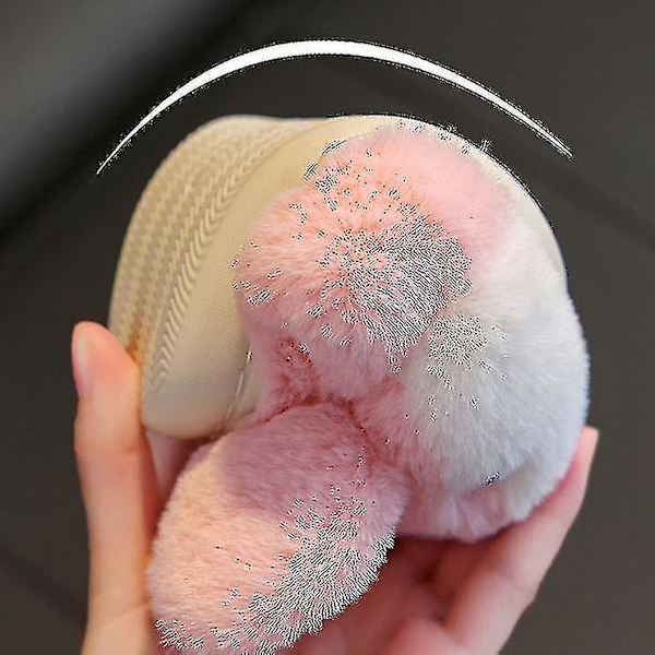 Barn Kanin Tofflor Vinter Plysch Tofflor Halkfria Varma Sandaler För Barn pink 22-23