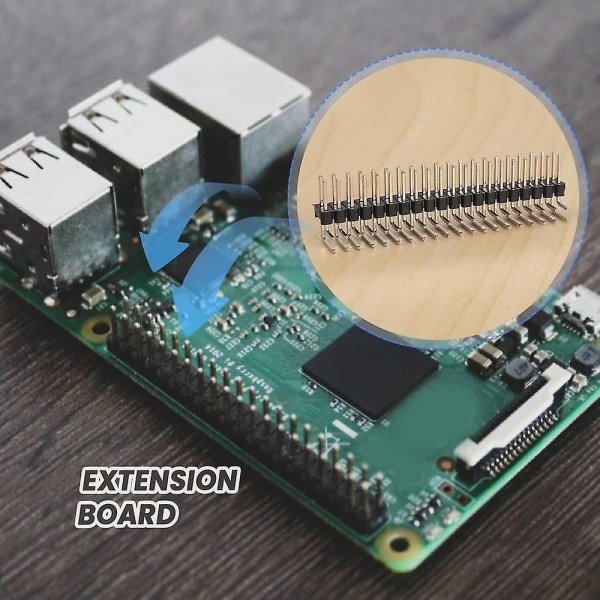 12 stk 40 Pin Gpio Header Kit 20x2 Pins retvinklet Gpio Header socket til Raspberry Pi Zero/4b/3b+/