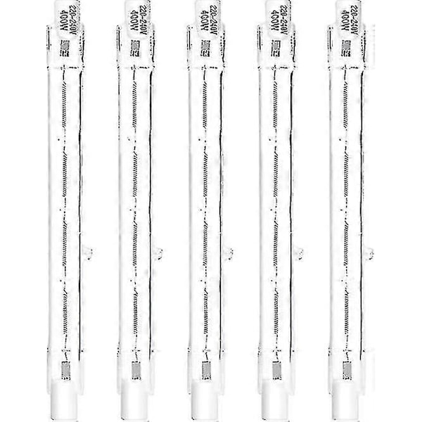 5 stk R7s 118mm 400W Halogen Pære Blyant Pære Dæmpbar AC 220-240V 7500lm J118 Lineær Halogen Spotlight