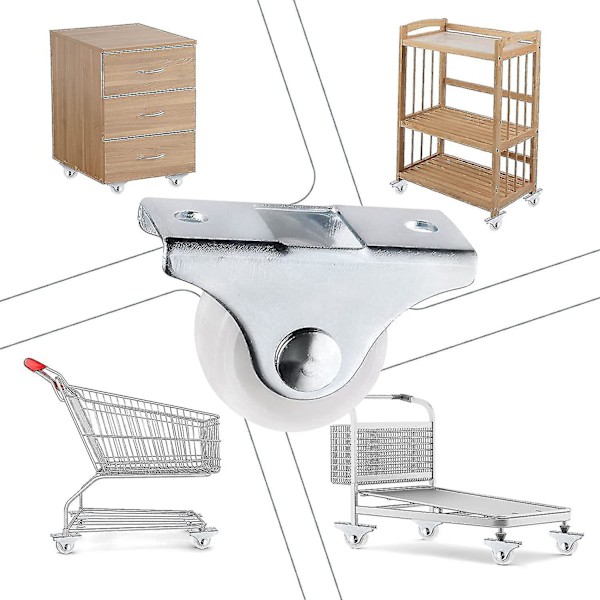 8 stk faste hjul 25mm plast møbler erstatningshjul orienteringsskuffhjul 1 tommers skuffhjul høyde 28mm hvit P