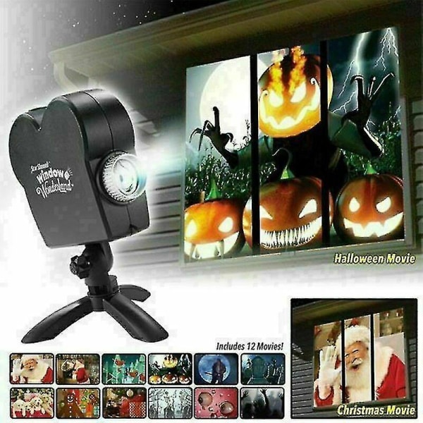 Vindue Wonderland Projektor Halloween Jul Holografisk Projektion Jul Hjem