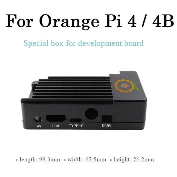Aluminiumskyddsfodral för Orange Pi 4/4b + termiskt ledande lim för Orange Pi Develop